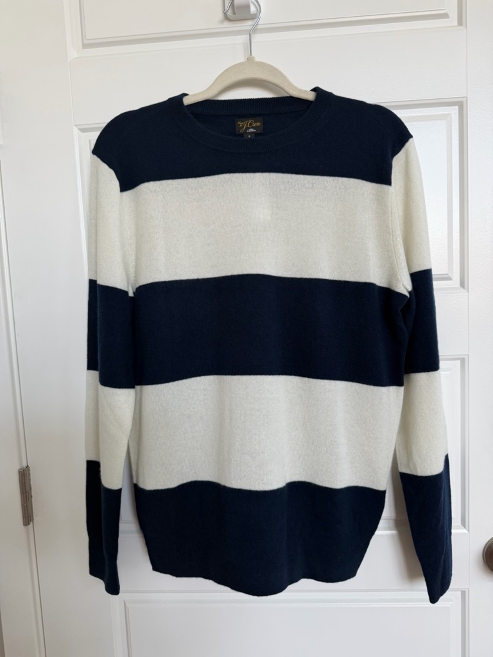 J.Crew 100% Cashmere Striped Sweater Soft Luxe Knit NWT Small